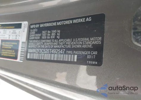 2014 Mini Clubman Cooper из США, поврежденный, VIN WMWZF3C52ET492547